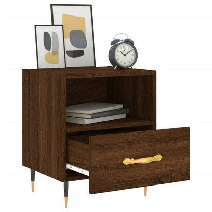 Mesita Noche 2 Uds Madera Ingeniería Marrón Roble 40x35x47,5 Cm_2