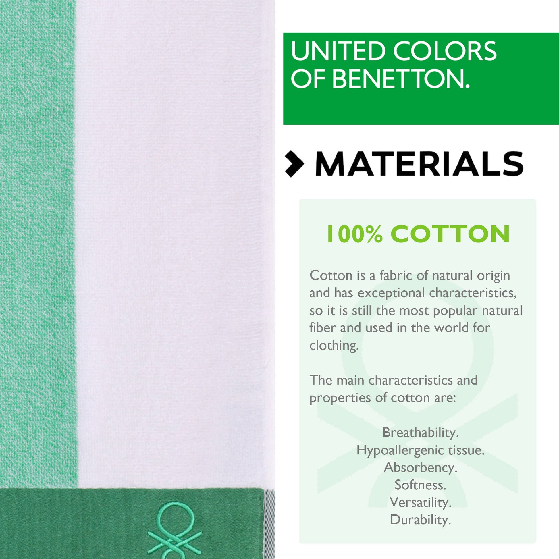 Toalla De Playa 90x160cm 450gsm Terry 100%algodon Verde Casa Benetton_2
