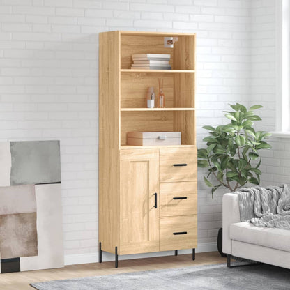 Aparador Alto Madera Contrachapada Color Roble 69,5x34x180 Cm_0