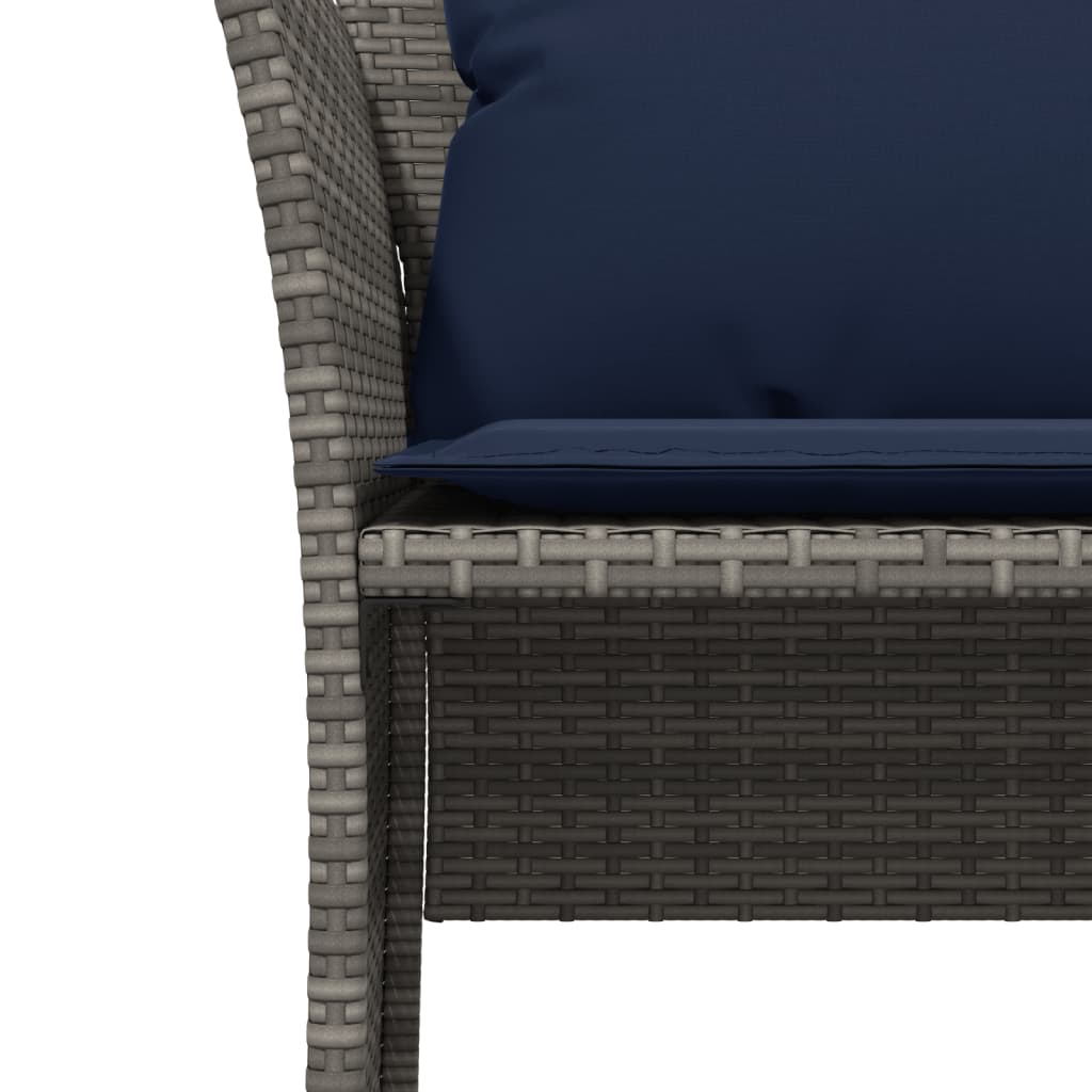 Sillón De Jardín Con Reposapiés Ratán Sintético Gris / Vetonek_2