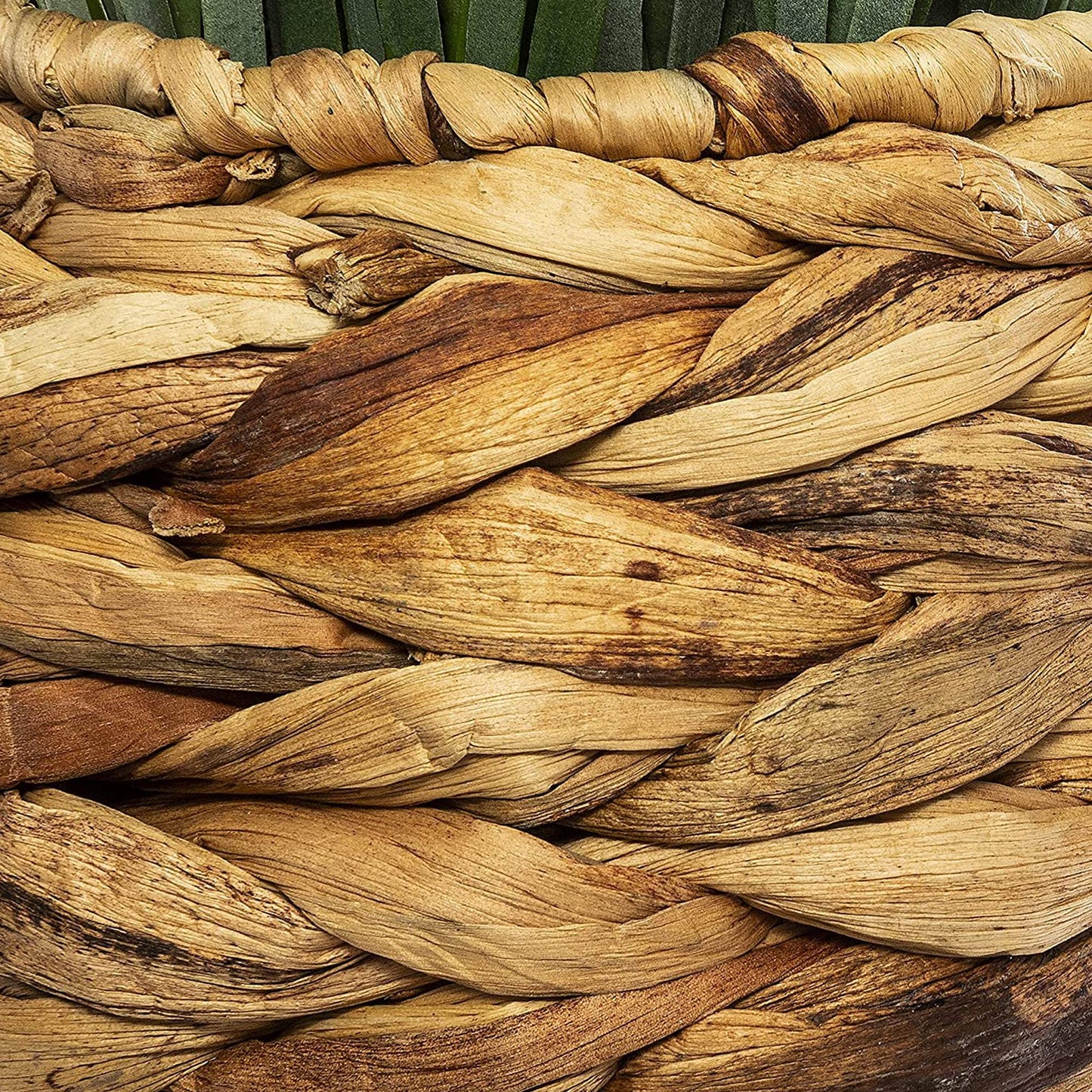 Maceta Decorativa Trenzada De Hojas De Jacinto Y Planta Decorativa L.50 X P.50