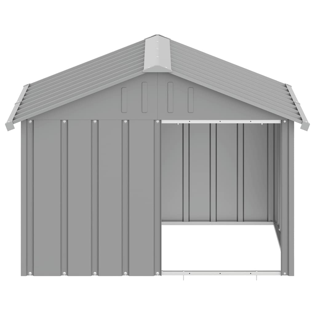 Casa Para Perros Acero Galvanizado Gris 116,5x153x81,5 Cm_4