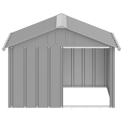 Casa Para Perros Acero Galvanizado Gris 116,5x153x81,5 Cm_4