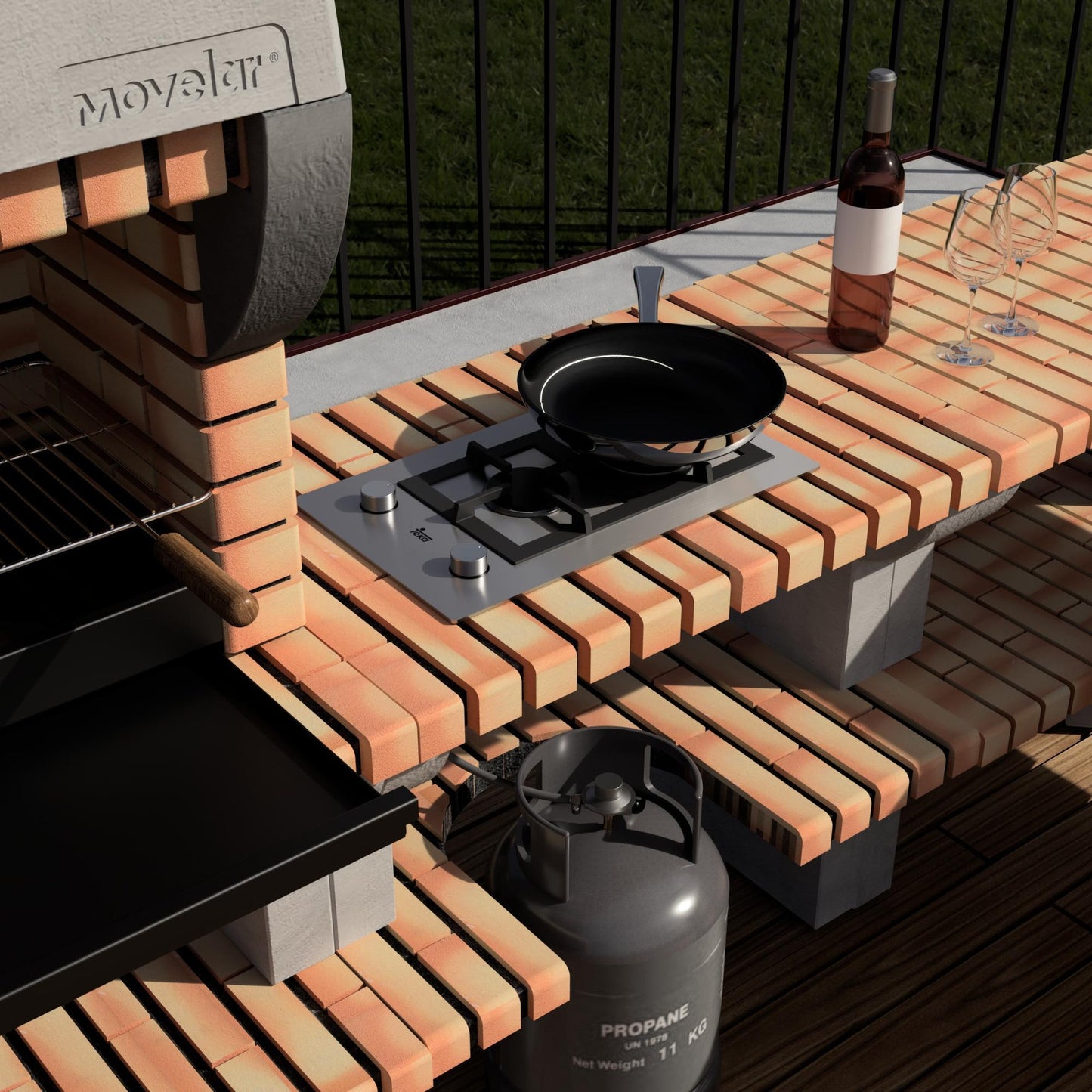 Módulo de bancada Bailen com placa de gás Movelar