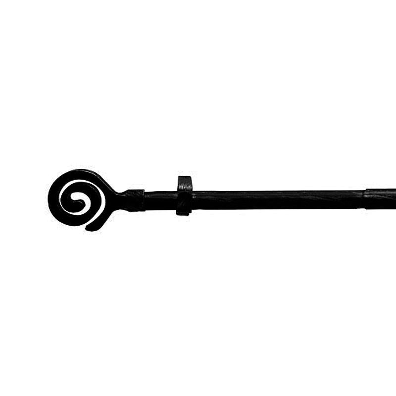 Barra Cortina Extensible Metal Ø 19 Mm. Extensible 2,0 / 3,8 Metros Negro Espiga Sin Anillas_0