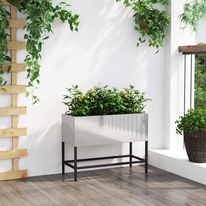 Jardinera Elevada Plateado 60 X 26 X 45 Cm Acero Inoxidable_3