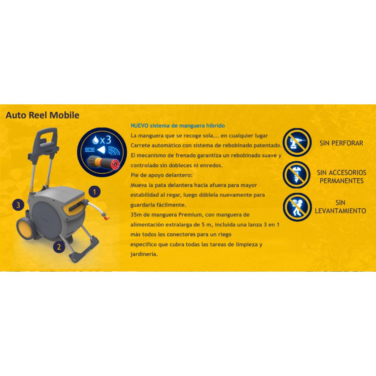 Enrolador de mangueira automático móvel Hozelock AutoReel com mangueira de 35 m