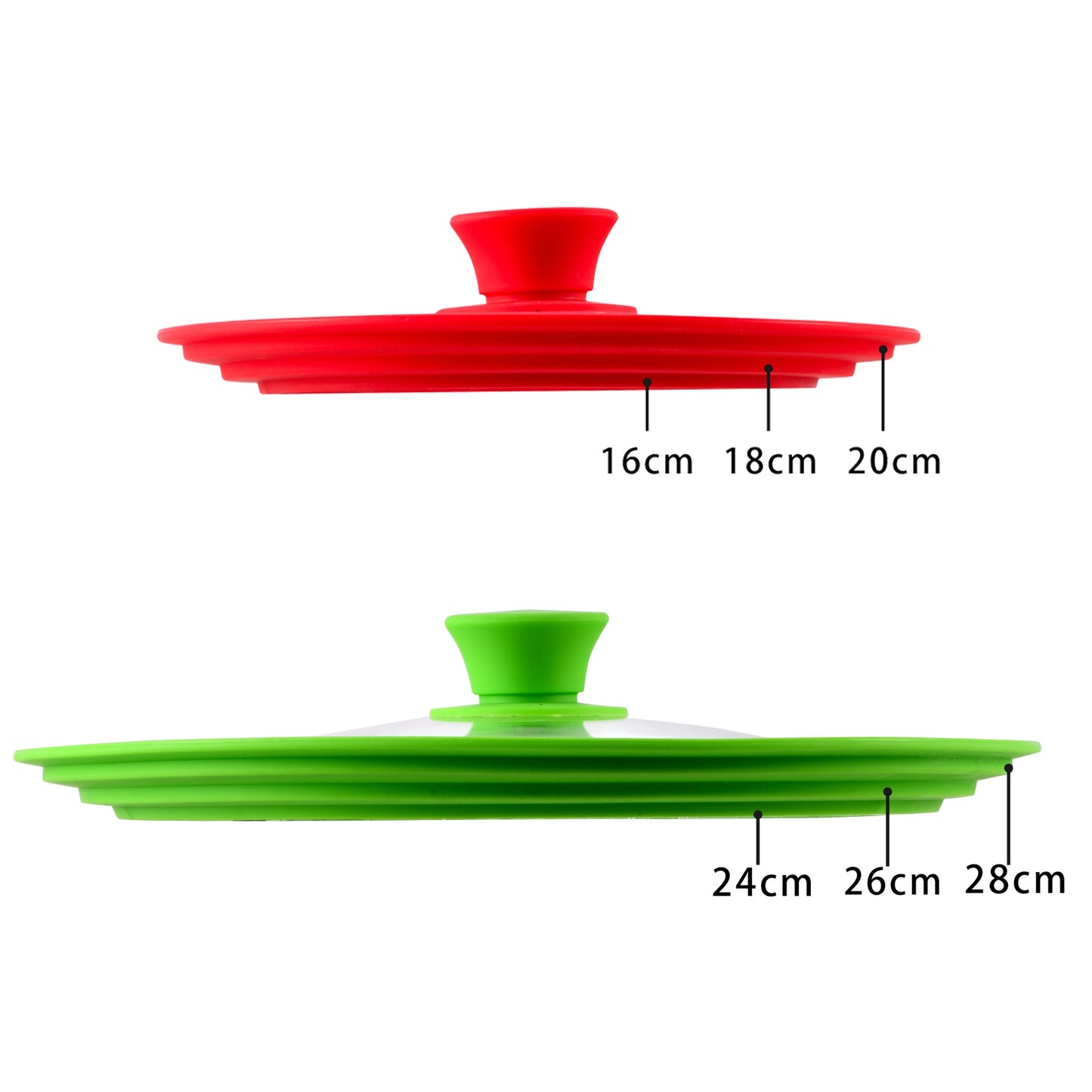 Pack 2 Tapas Universales De Vidrio En Color Rojo Y Verde_2