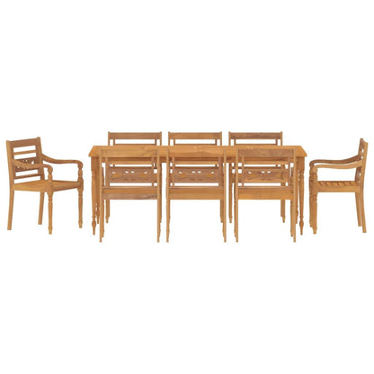 Vidaxl Juego De Comedor Para Jardín 9 Piezas Madera Maciza De Teca_0