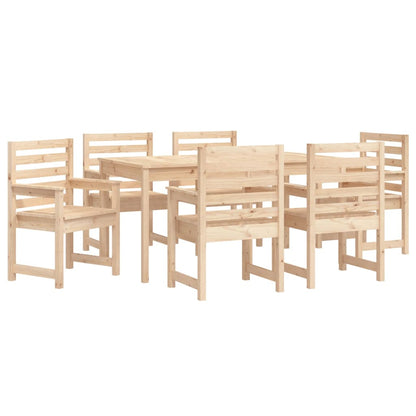Juego De Comedor De Jardín 7 Piezas Madera Maciza De Pino / Vetonek_1