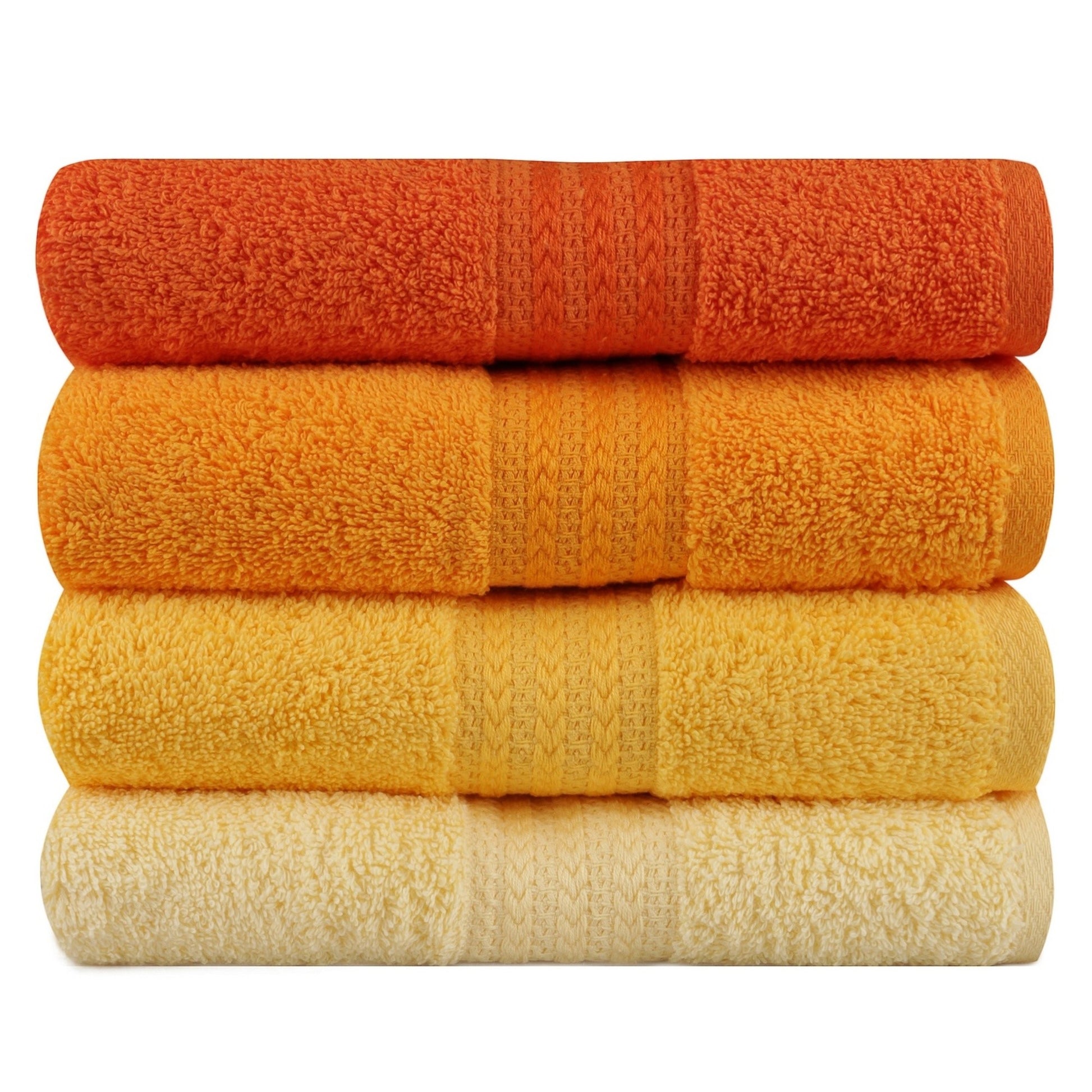 Juego De Toallas De Mano (4 Piezas) Amarillo Claro, Amarillo, Naranja Pálida Y Naranja_1