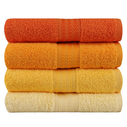 Juego De Toallas De Mano (4 Piezas) Amarillo Claro, Amarillo, Naranja Pálida Y Naranja_1