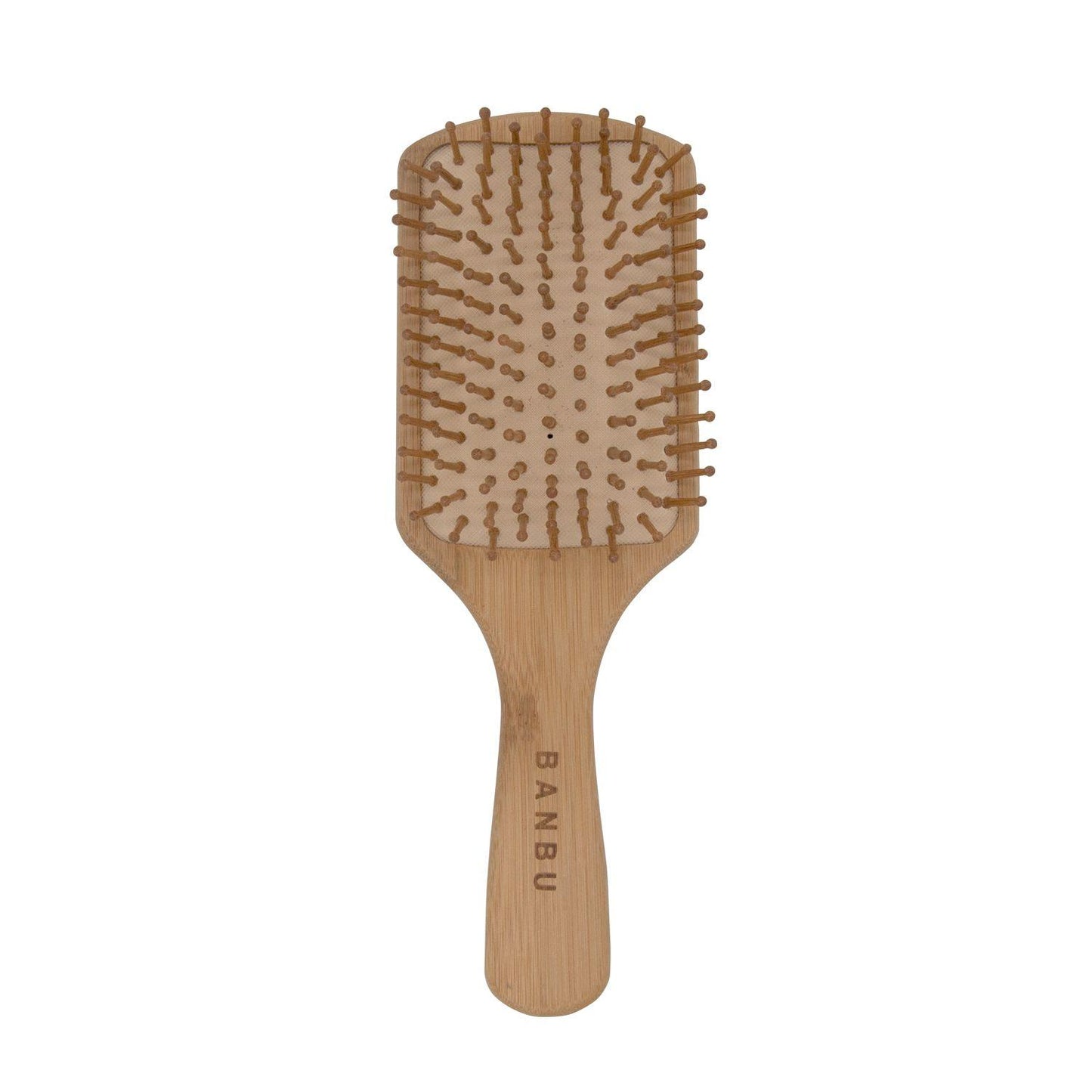 Escova de cabelo quadrada de bambu e borracha natural Banbu