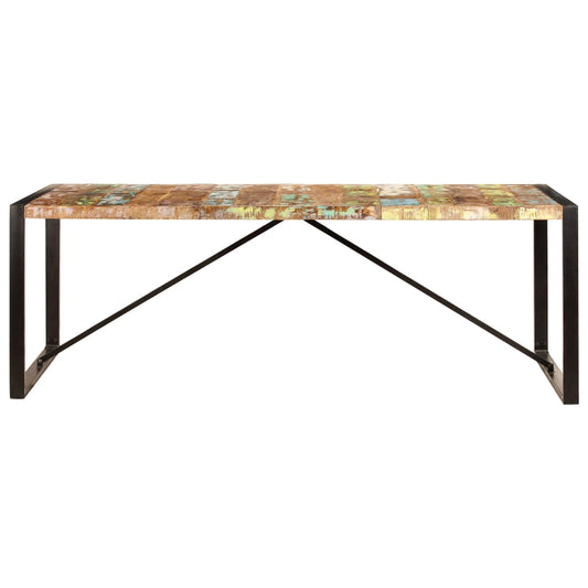 Mesa De Comedor De Madera Maciza Reciclada 220x100x75 Cm_0