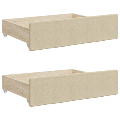 Cajones De Cama 2 Uds Madera De Ingeniería Y Tela Color Crema / Vetonek_0