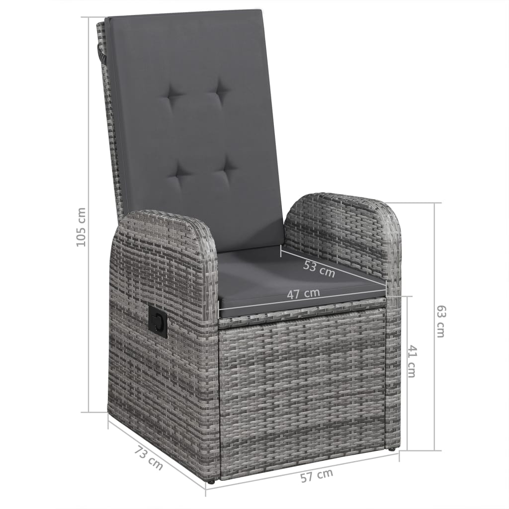 Vidaxl Juego De Comedor Para Jardín De 7 Piezas Gris_2