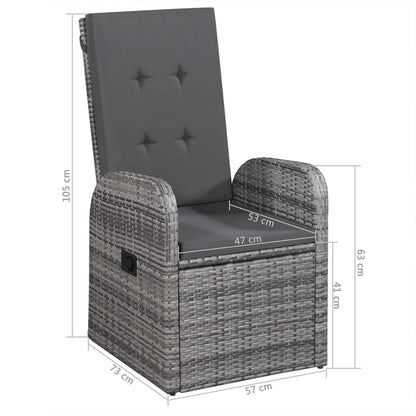 Vidaxl Juego De Comedor Para Jardín De 7 Piezas Gris_2