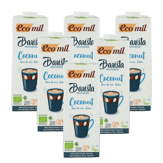 Pack de 6 Bebidas de Coco Barista Biológicas EcoMil 1L