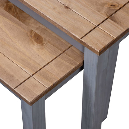 Mesas Apilables 2 Uds Madera Maciza De Pino Panama Range Gris_3