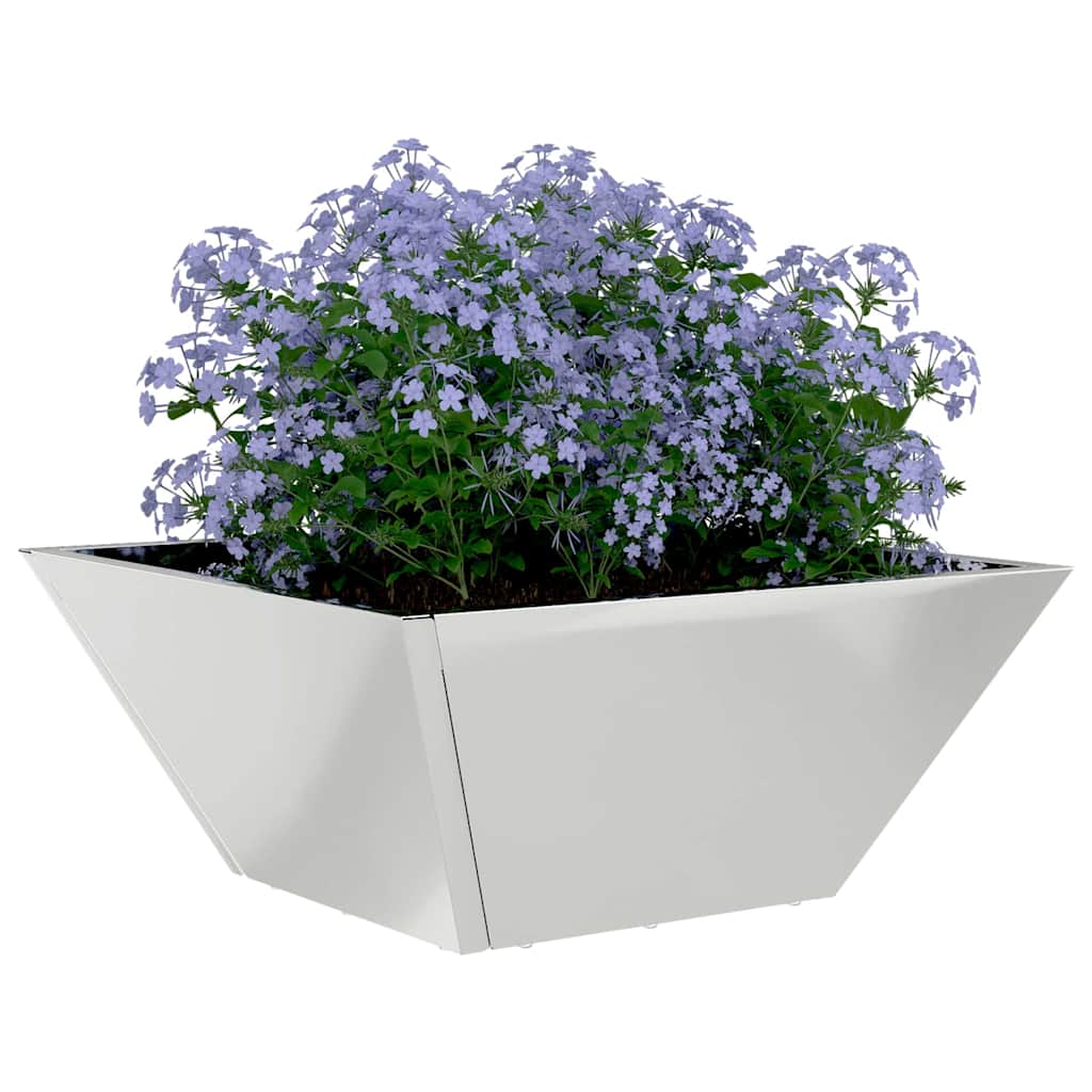 Macetero De Jardín Plateado 35 X 35 X 15 Cm Acero Galvanizado_2
