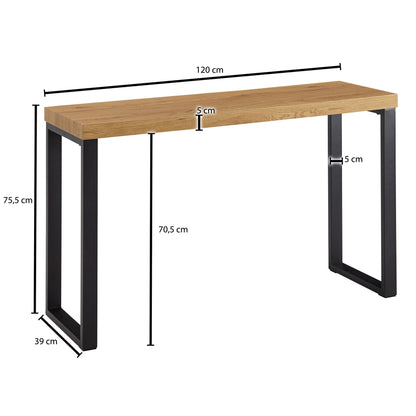 Mesa Consola Roble 120x39x75,5 Cm_3