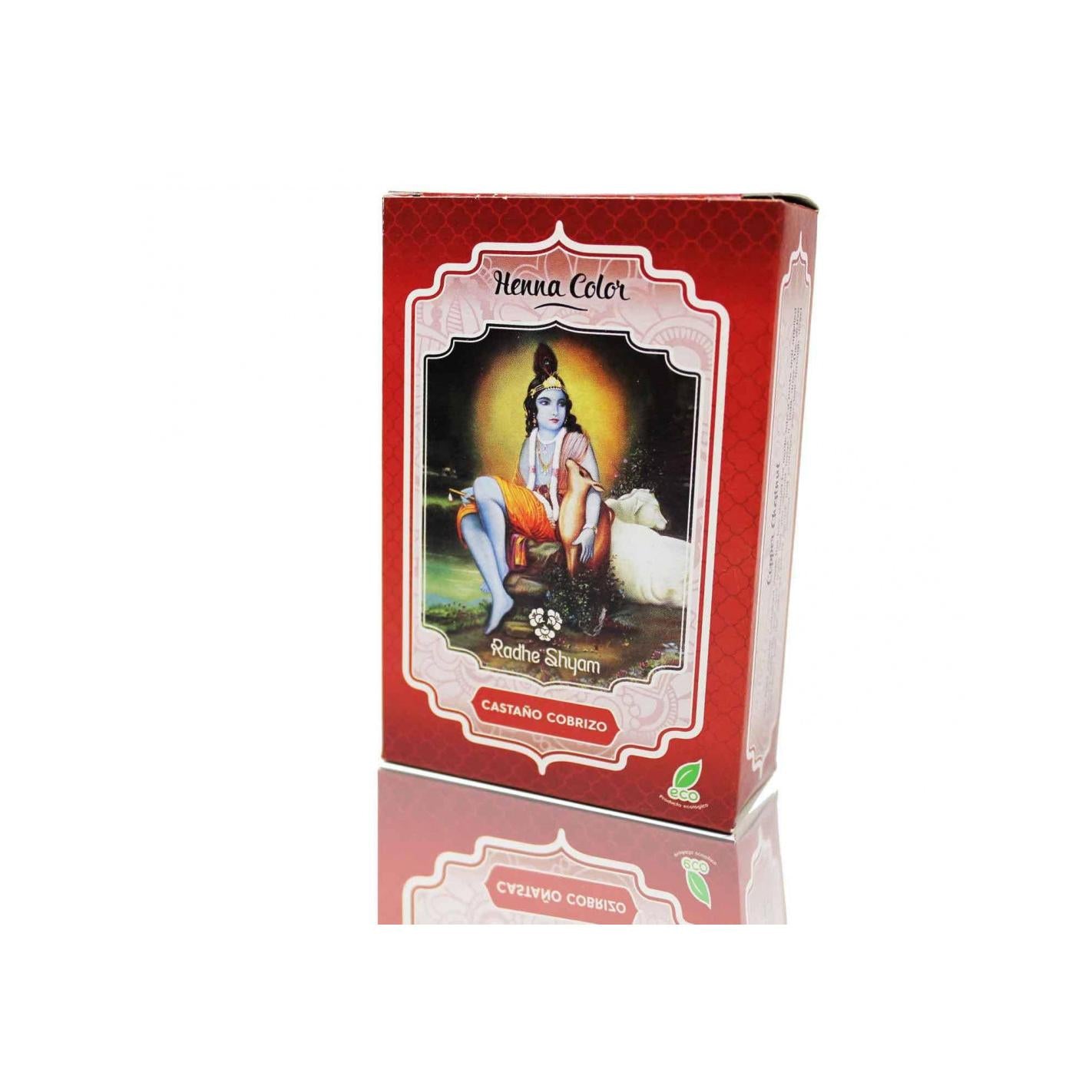 Pó de Henna Radhe Shyam Tintura Castanho Cobre 100g