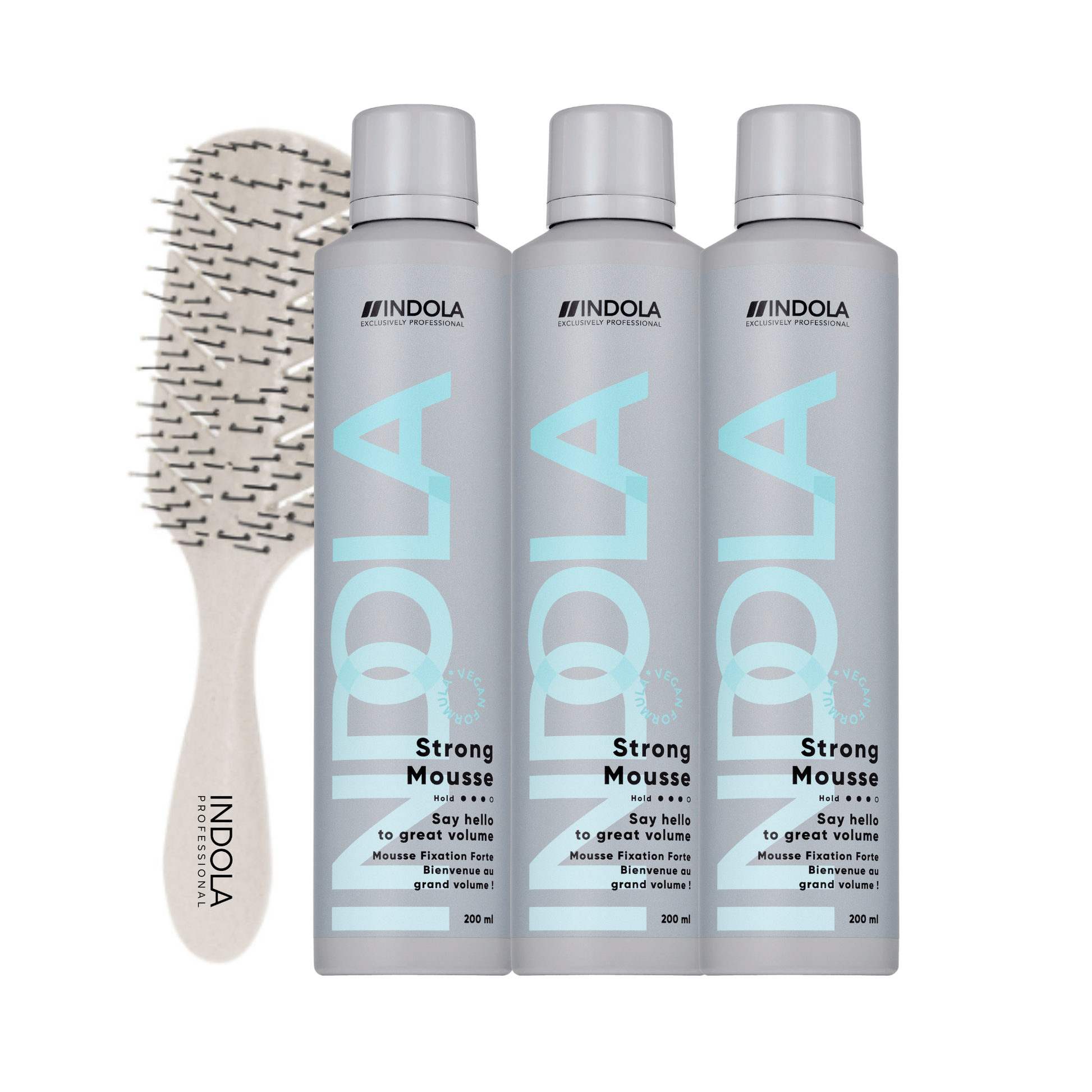 Indola Strong Mousse Pack 3 X 200 Ml + Peine Regalo | Fijación Fuerte_0