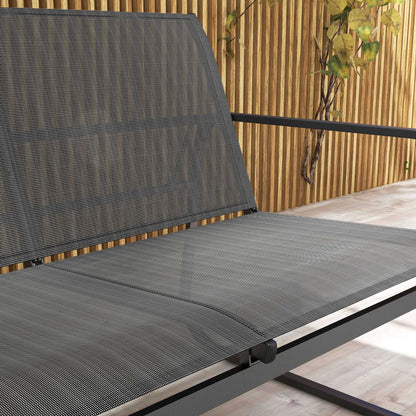 Outsunny Conjunto De Muebles De Jardín Con 2 Sillones 1 Sofá Doble Y Mesa Negro_3