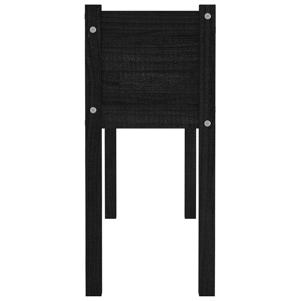Vidaxl Jardineras 2 Uds Madera Maciza De Pino Negro 110x31x70 Cm_5