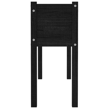 Vidaxl Jardineras 2 Uds Madera Maciza De Pino Negro 110x31x70 Cm_5