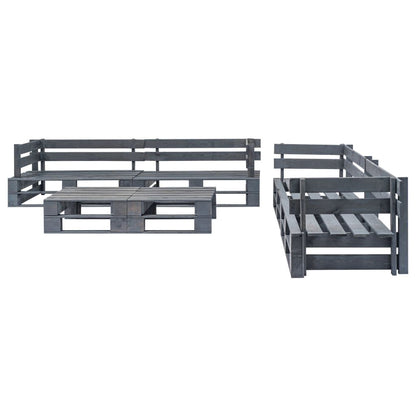 Vidaxl Set De Muebles De Palets Para Jardín 6 Piezas Madera Gris_1