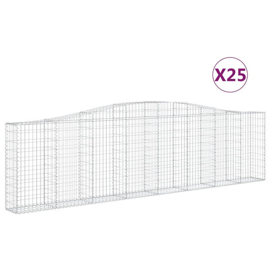 Cestas De Gaviones 25 Uds Forma De Arco Hierro 400x30x100/120cm_0