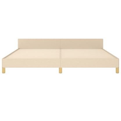 Estructura De Cama Con Cabecero De Tela Color Crema 200x200 Cm / Vetonek_0