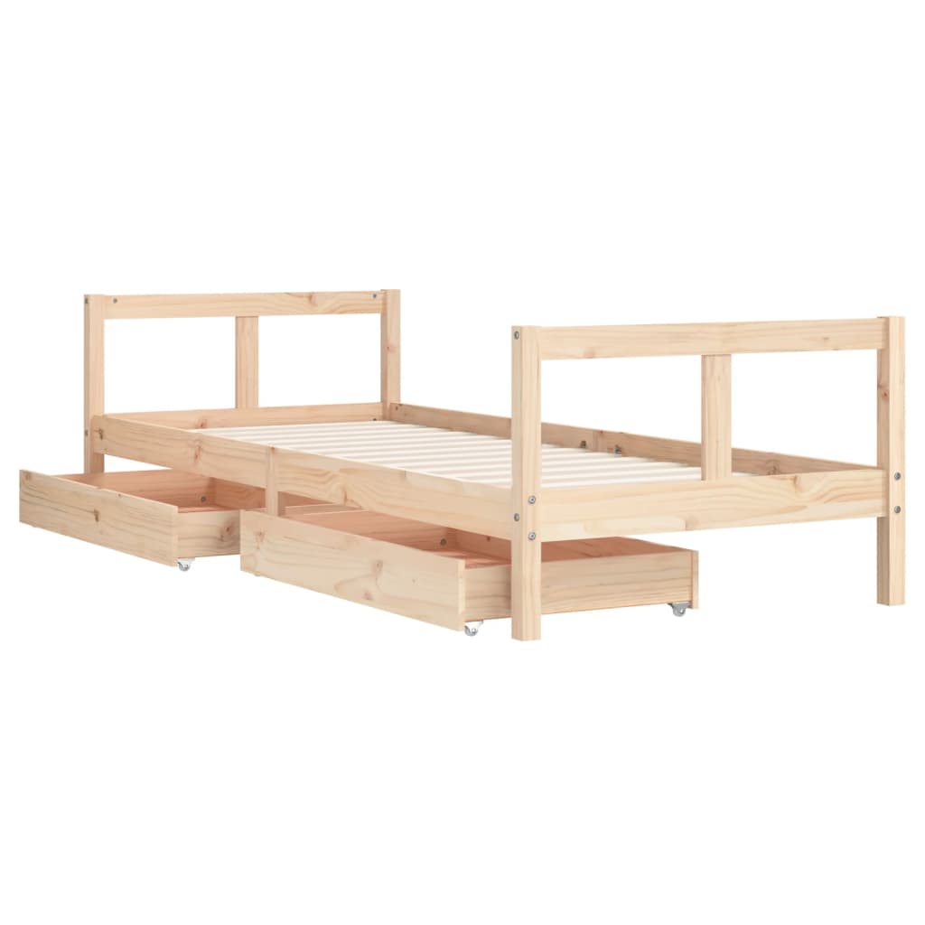 Estructura De Cama Para Niños Con Cajones Madera Pino 80x200 Cm / Vetonek_3