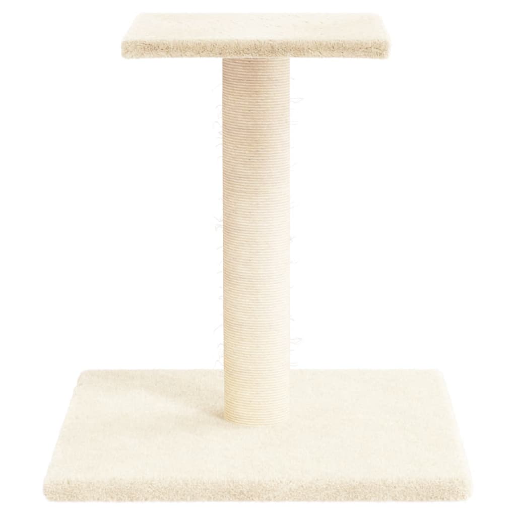 Poste Rascador Para Gatos Con Plataforma Color Crema 38 Cm_2