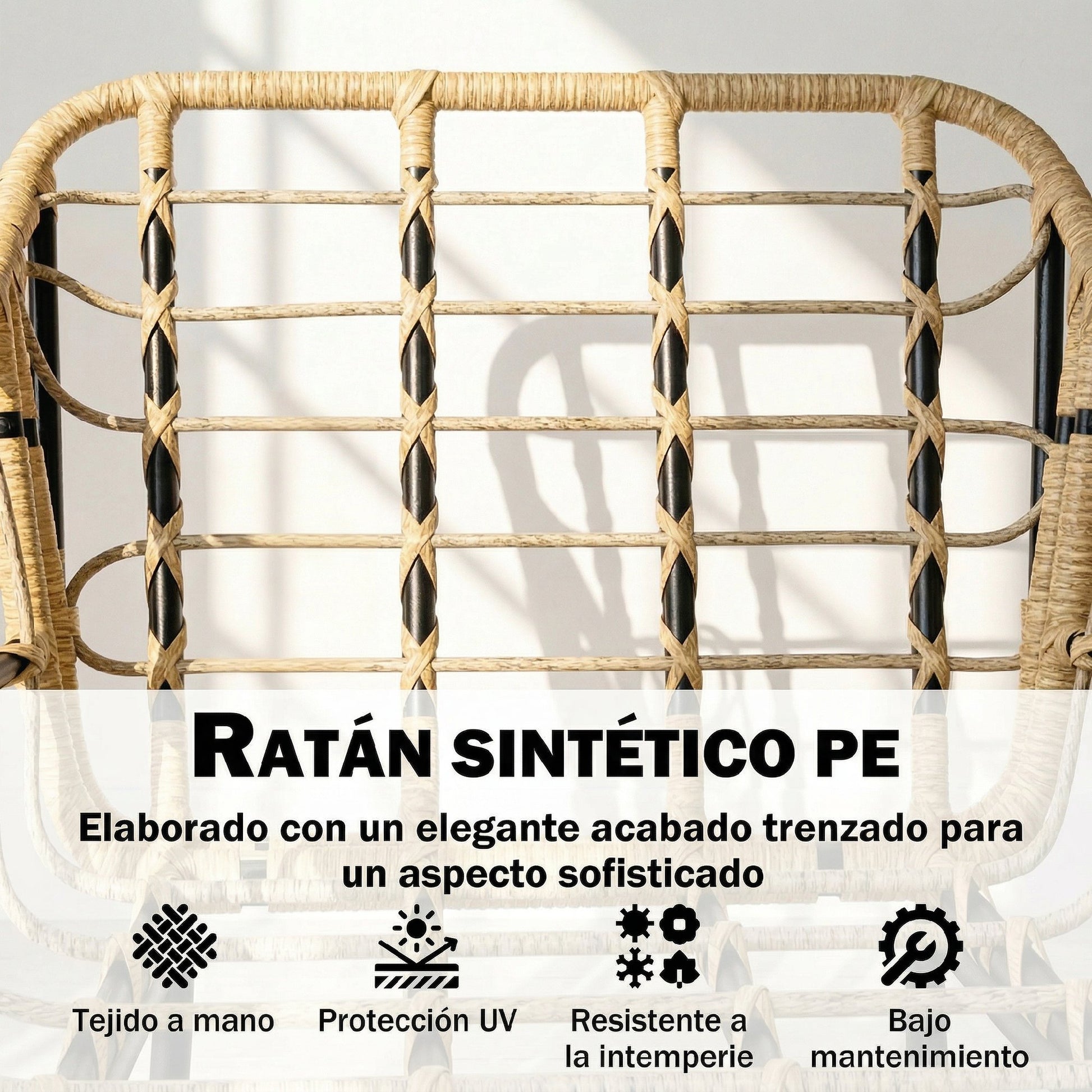 Outsunny Conjunto De Jardín Exterior De 3 Piezas 2 Sillas Con Cojines Mesa Caqui_5