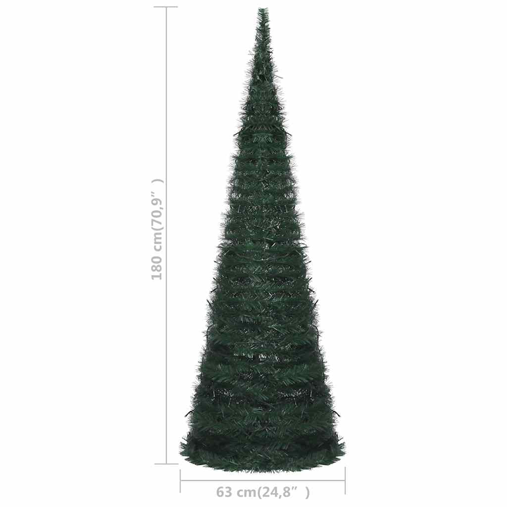 Vidaxl Árbol De Navidad Emergente Preiluminado Con Luces Verde 180 Cm_2