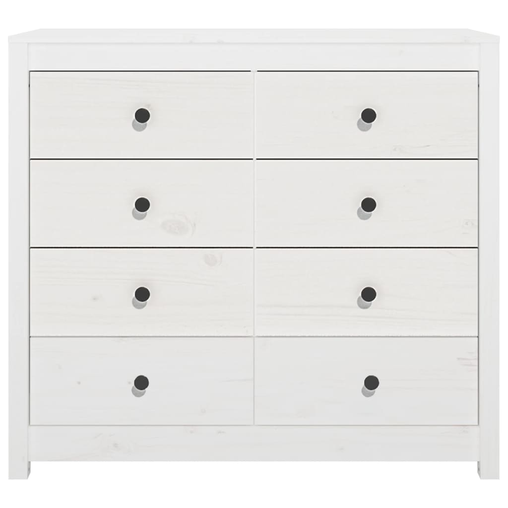 Armario Auxiliar Madera Maciza De Pino Blanco 100x40x90 Cm / Vetonek_0