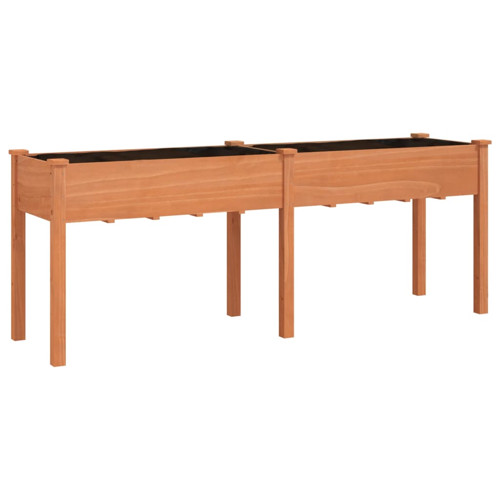 Jardinera Con Forro Madera Maciza De Abeto Marrón 203x53x76 Cm_0