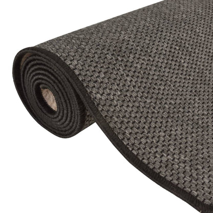 Alfombra De Pasillo Con Aspecto Sisal Gris Antracita 50x250 Cm / Vetonek_3