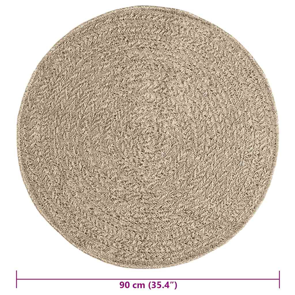 Vidaxl Alfombra Zizur Aspecto Yute Interior/exterior Beige Ø 90 Cm_2