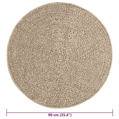 Vidaxl Alfombra Zizur Aspecto Yute Interior/exterior Beige Ø 90 Cm_2