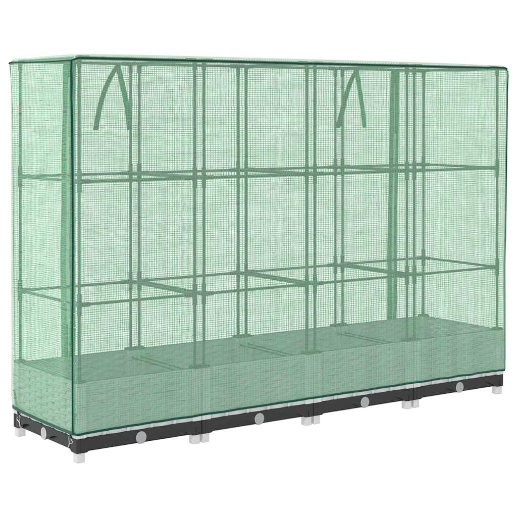 Arriate Con Cubierta Invernadero Aspecto Ratán 160x40x123 Cm_5