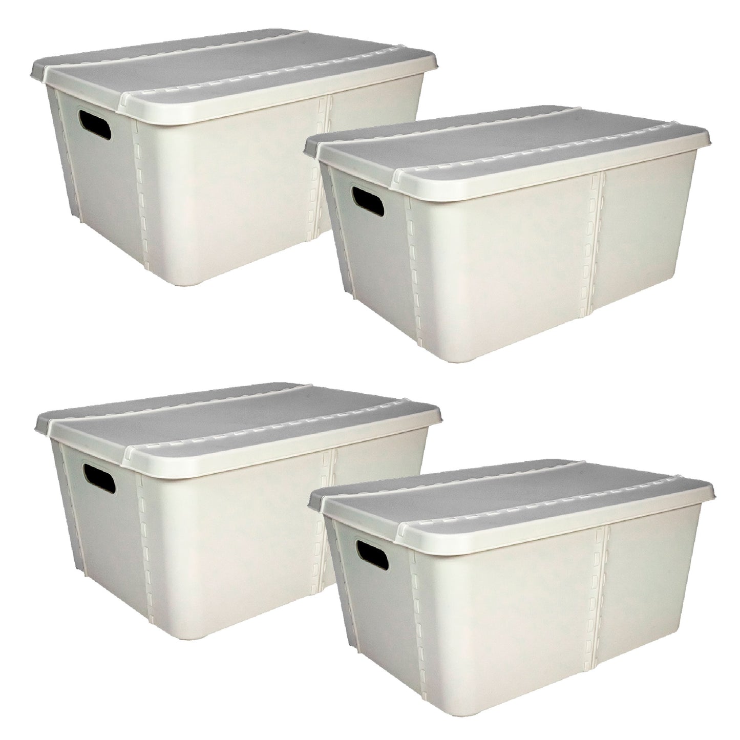 4x Life Story Caja Almacenaje Con Tapa Medium 25l Light Grey_0