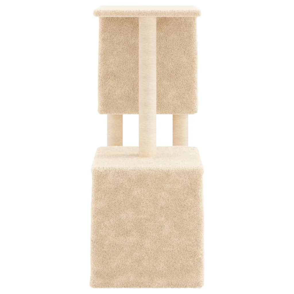 Rascador Para Gatos Con Postes De Sisal Color Crema 86 Cm_4