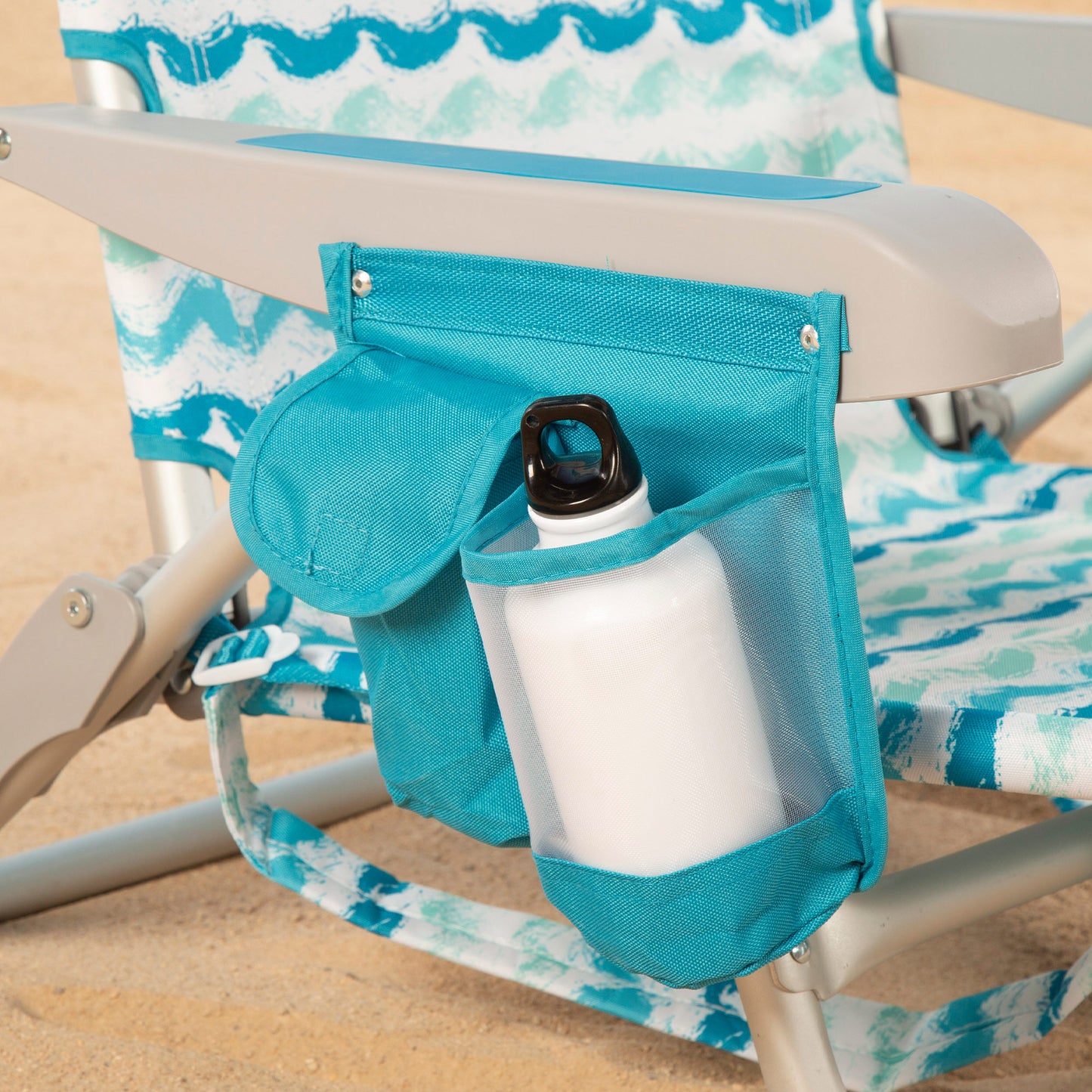 Aktive Pack 2 Sillas De Playa Plegables Reclinables 5 Posiciones, Aluminio Y Acero, Bolsillo Lateral Y Cojín_5
