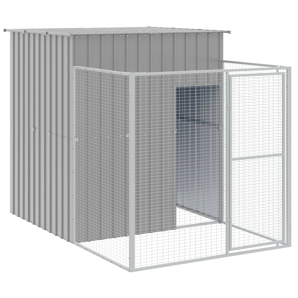 Caseta Perros Corral Acero Galvanizado Gris Claro 165x659x181cm_5