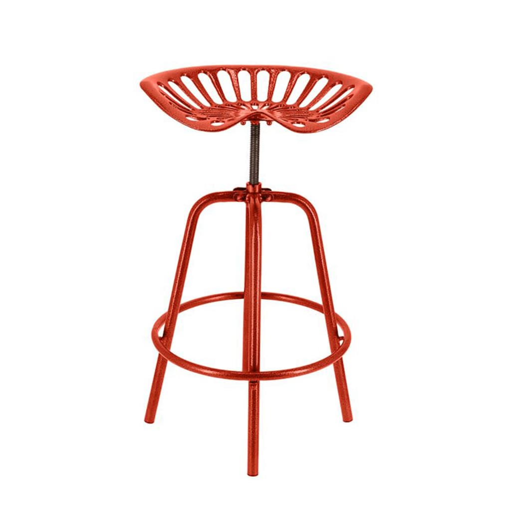 Esschert Design Taburete Con Forma De Asiento De Tractor Rojo_0