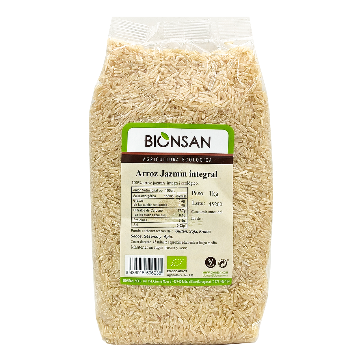Arroz Jazmín Integral Eco Bionsan 1kg_0
