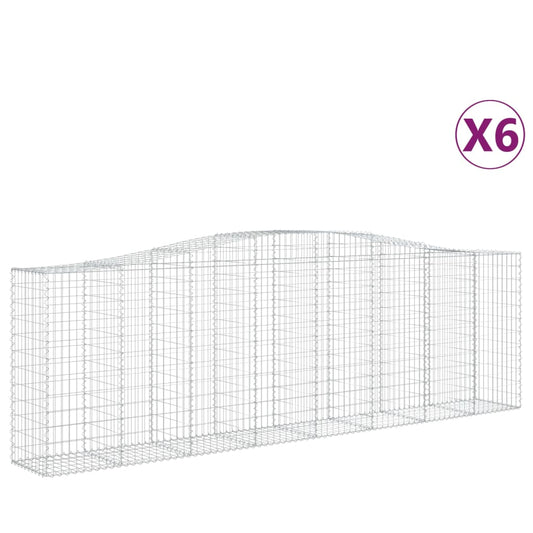 Cestas De Gaviones 6 Uds Forma De Arco Hierro 400x50x120/140 Cm_0